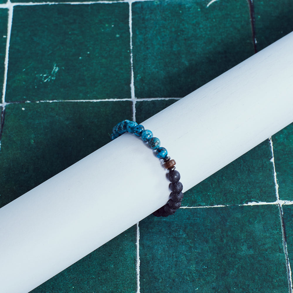 Alpha Aquamarine Beaded Bracelet | Salty