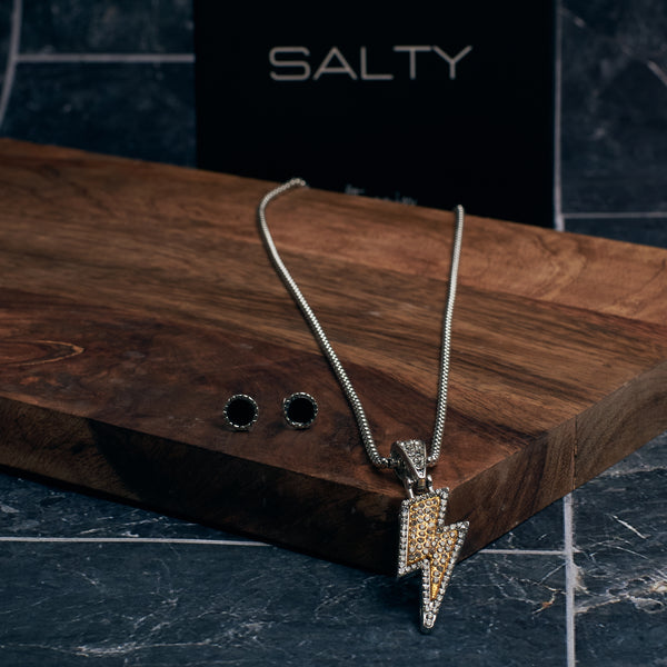 Electric Glint Lightning Pendant Set