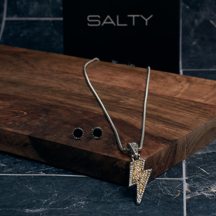 Electric Glint Lightning Pendant Set