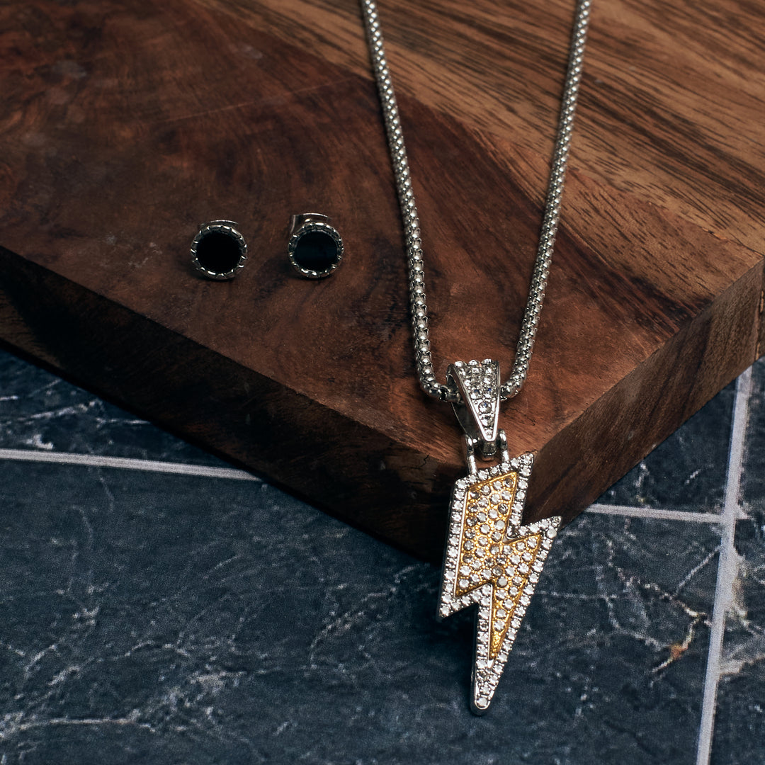 Electric Glint Lightning Pendant Set