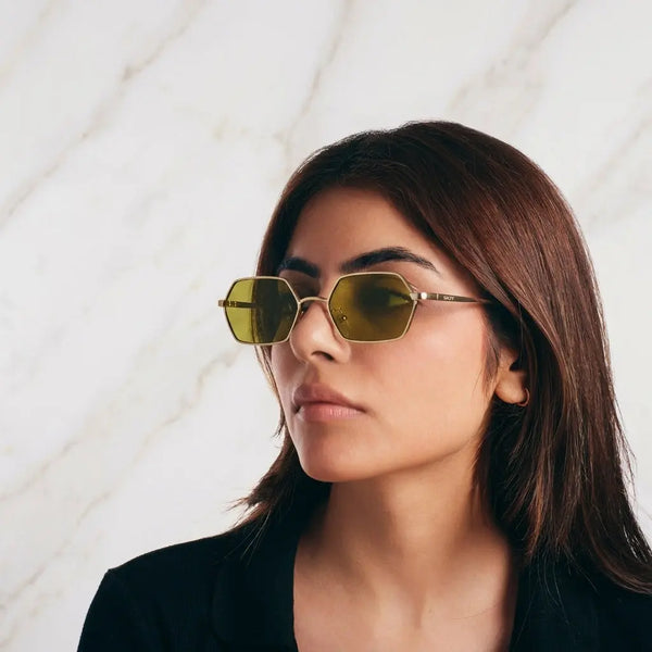 Amberline Hex Edge Shades – Gold