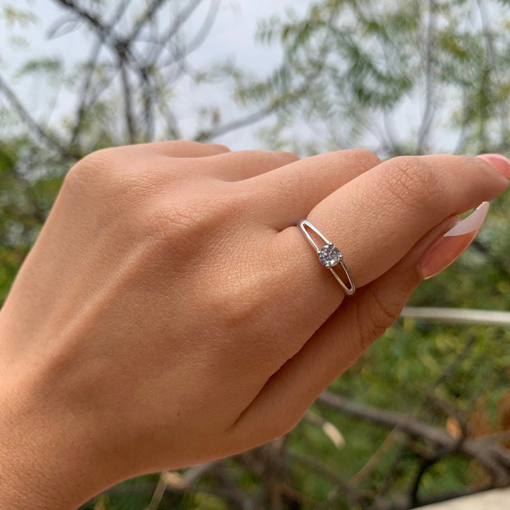 Amour Silver Solitaire Ring - Salty Accessories