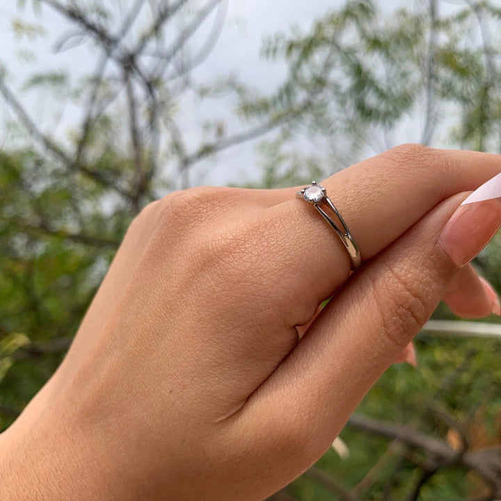 Amour Silver Solitaire Ring - Salty Accessories