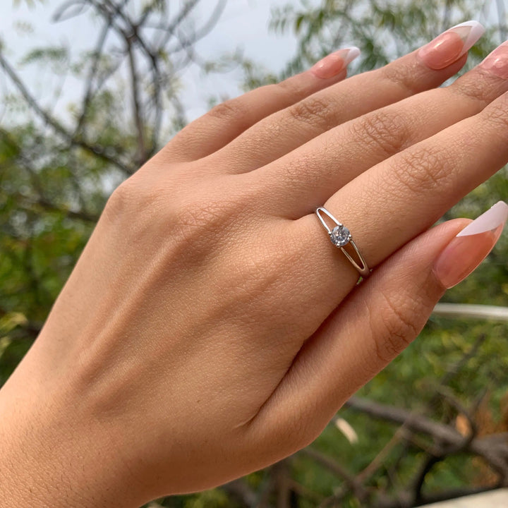 Amour Silver Solitaire Ring - Salty Accessories