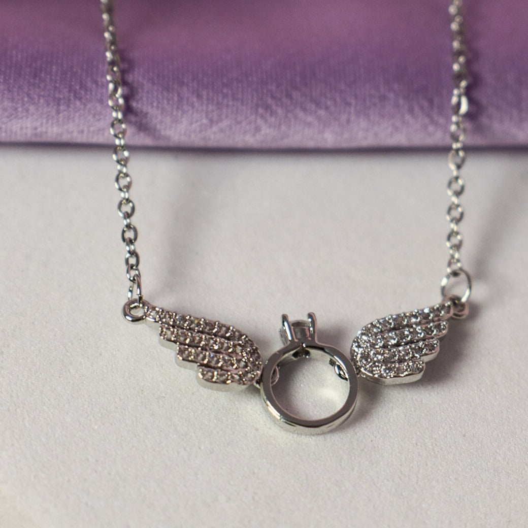 Angel Wings Necklace - Silver - Salty Accessories