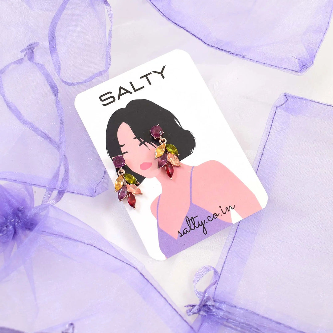 Rainbow Sense Colorful Crystal Zircon Earrings - Salty Accessories