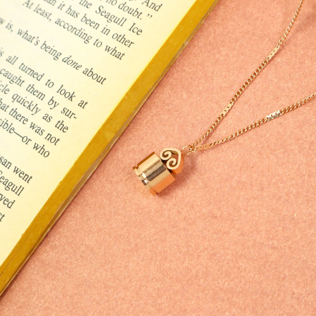 Antique Rose Gold Lock Necklace - Salty Accessories