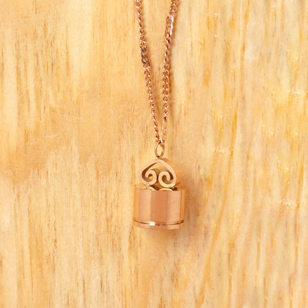 Antique Rose Gold Lock Necklace - Salty Accessories