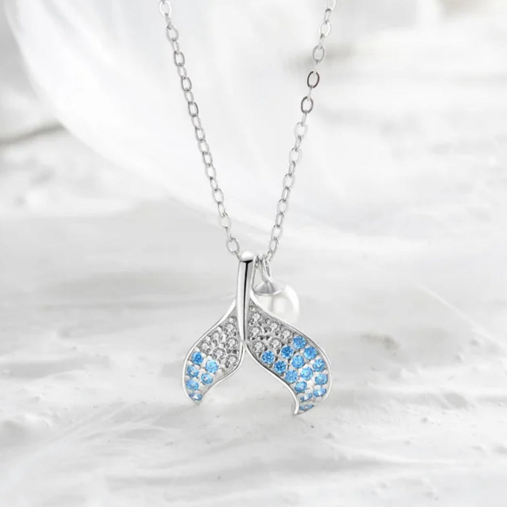 Aqua Aura Tail Necklace - Salty Accessories