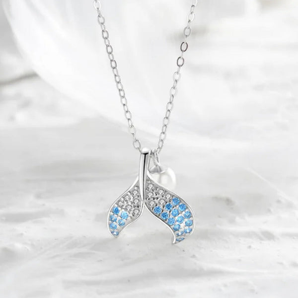 Aqua Aura Tail Necklace