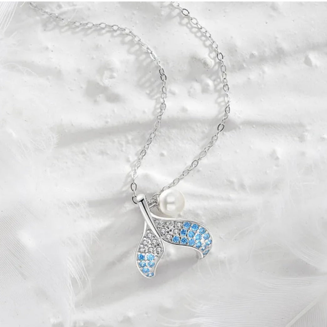 Aqua Aura Tail Necklace - Salty Accessories