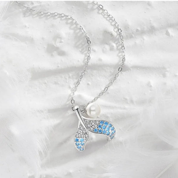Aqua Aura Tail Necklace