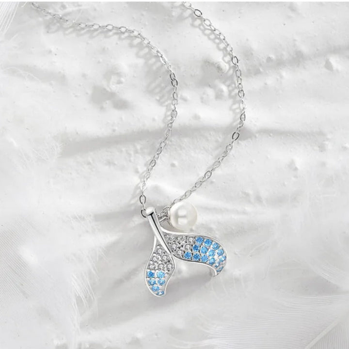Aqua Aura Tail Necklace - Salty Accessories