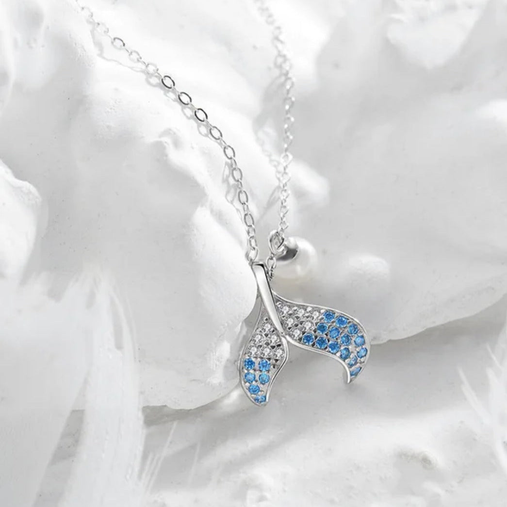 Aqua Aura Tail Necklace - Salty Accessories