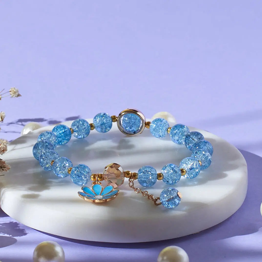 Aquamarine Beaded Bracelet - Salty Accessories