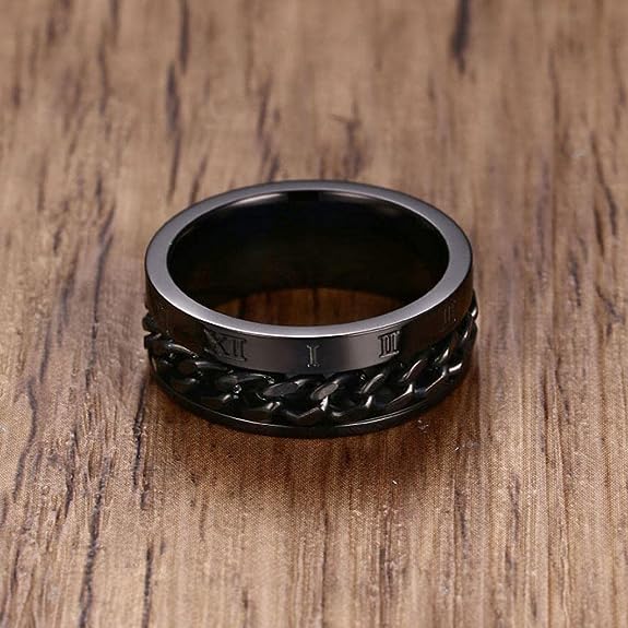 Arne Link-Chain Ring - Black