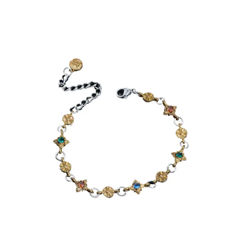 Asteria Charm Bracelet with Multicolor Stone Accents | Salty