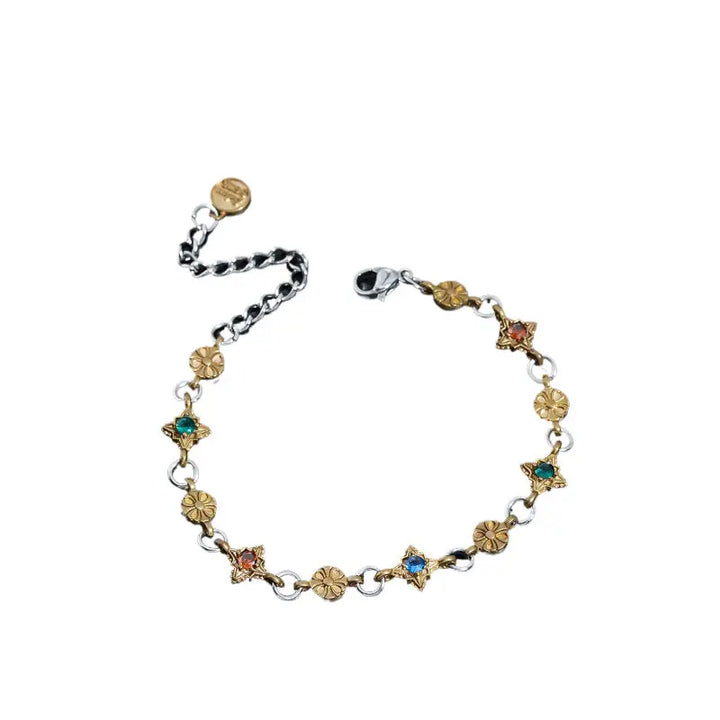 Asteria Charm Bracelet with Multicolor Stone Accents | Salty