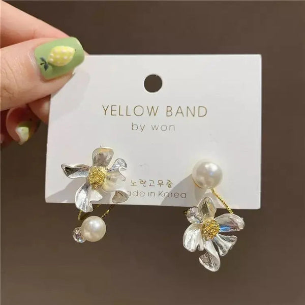 Asymmetric Acrylic Flower Twisted Earrings