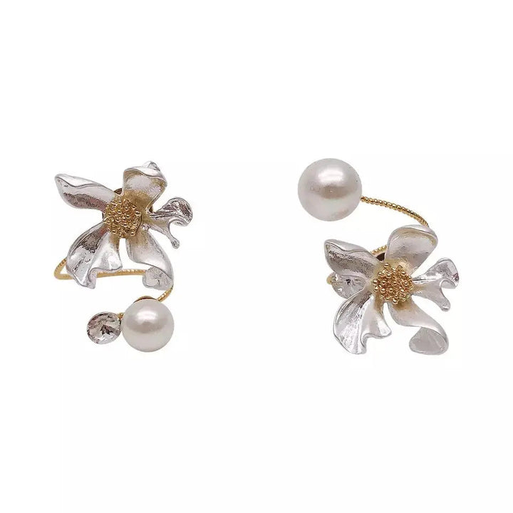 Asymmetric Acrylic Flower Twisted Earrings