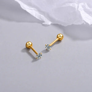 Atlas Stone Golden Stud Earrings | Salty