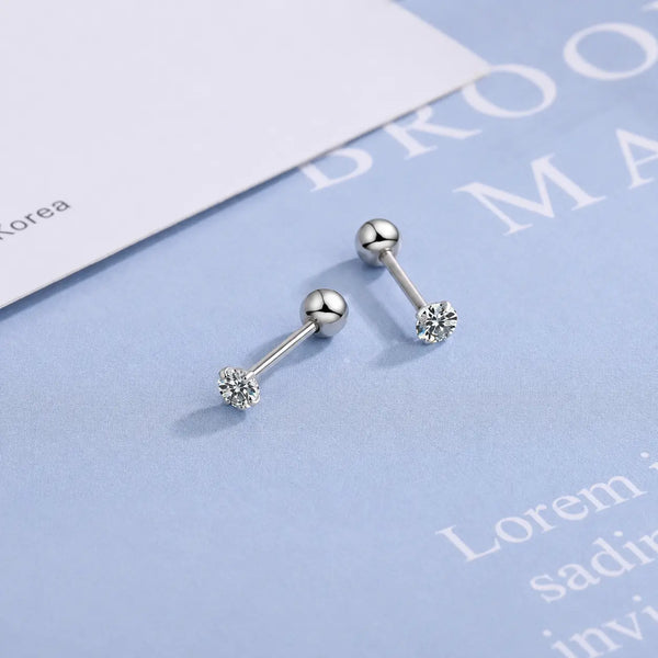 Atlas Stone Silver Stud Earrings