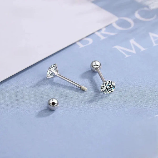 Atlas Stone Silver Stud Earrings