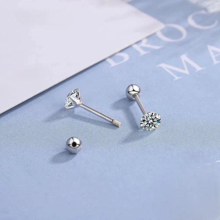 Atlas Stone Silver Stud Earrings | Salty