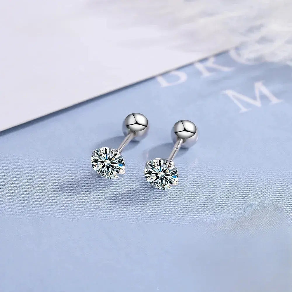 Atlas Stone Silver Stud Earrings | Salty