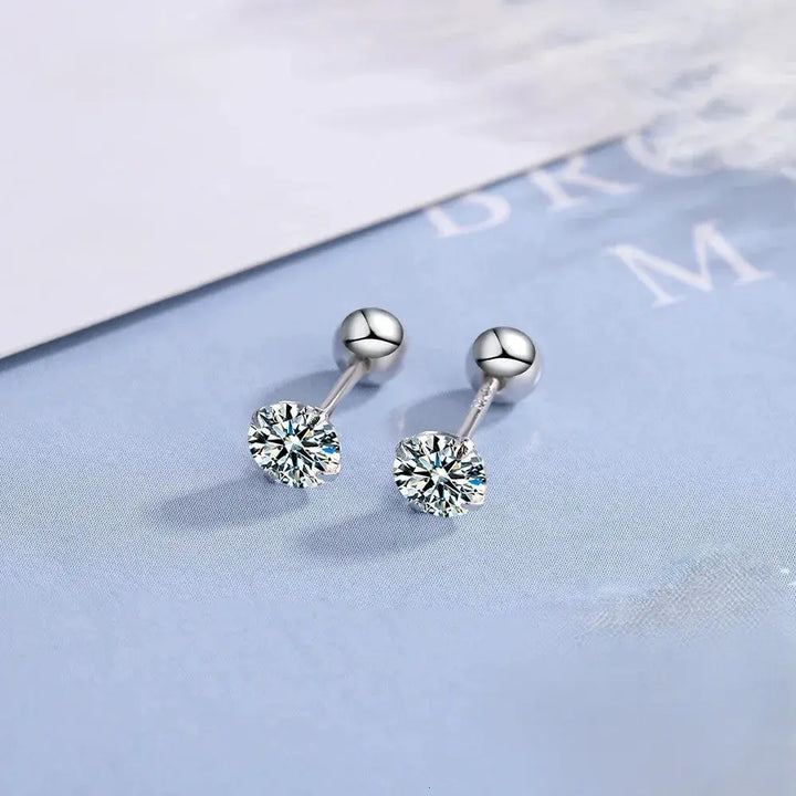 Atlas Stone Silver Stud Earrings | Salty