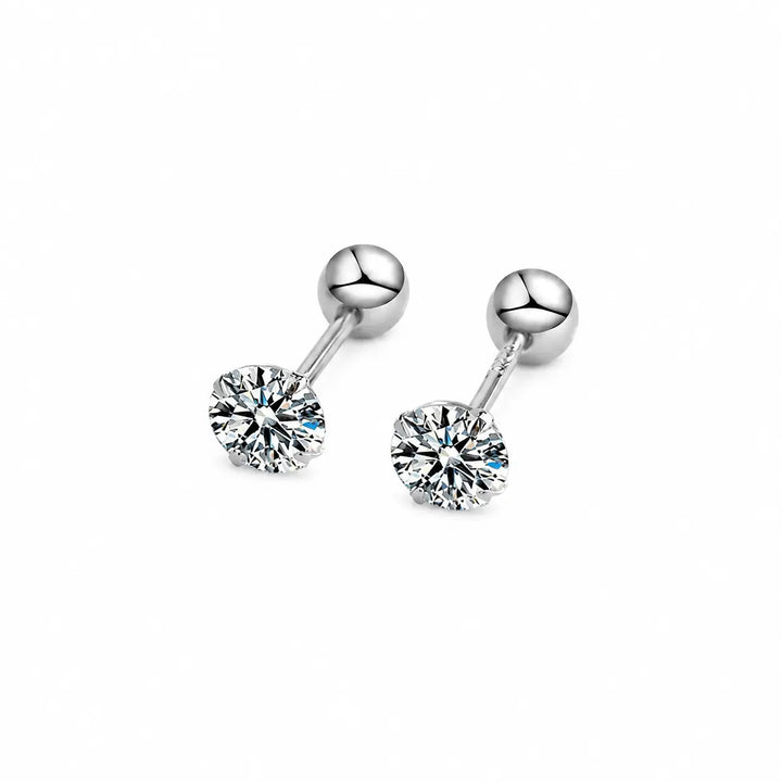 Atlas Stone Silver Stud Earrings | Salty