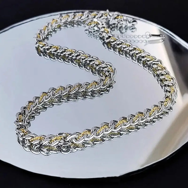 Aurelian Dual Tone Cuban Chain Necklace