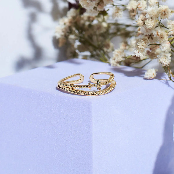 Aurora Borealis Gold Ring
