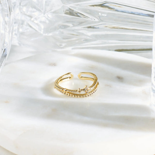 Aurora Borealis Gold Ring