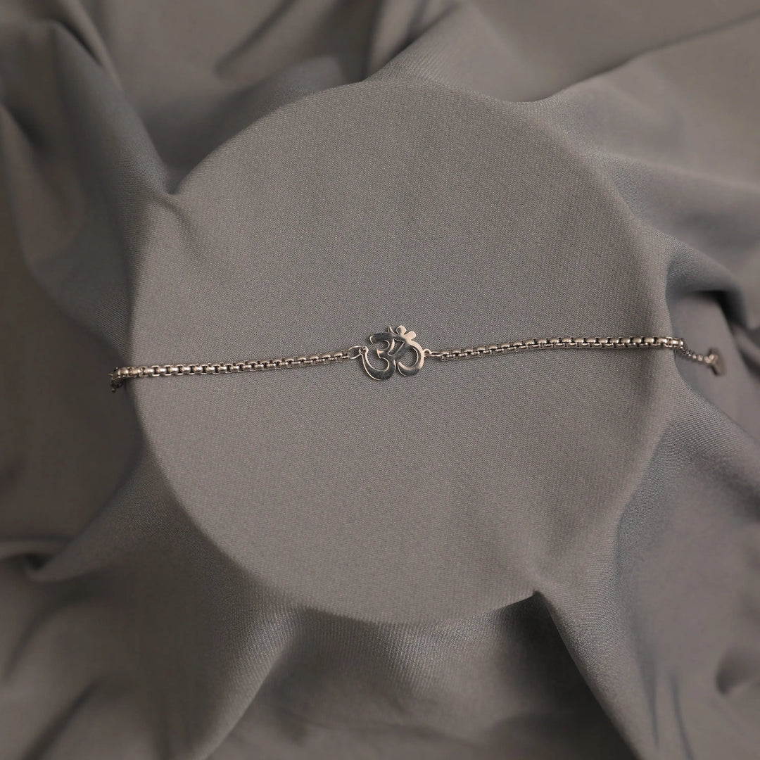Auspicious "OM" Silver Bracelet - Salty Accessories