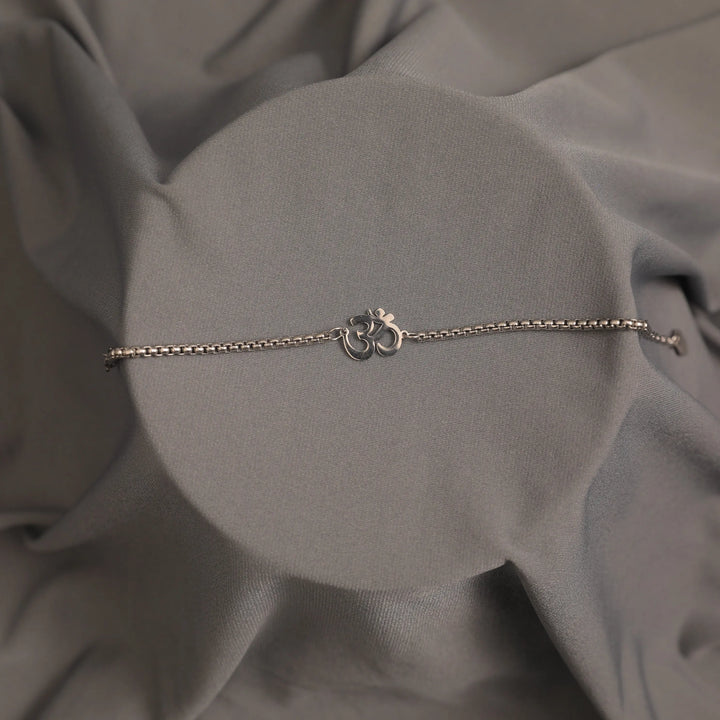 Auspicious "OM" Silver Bracelet - Salty Accessories