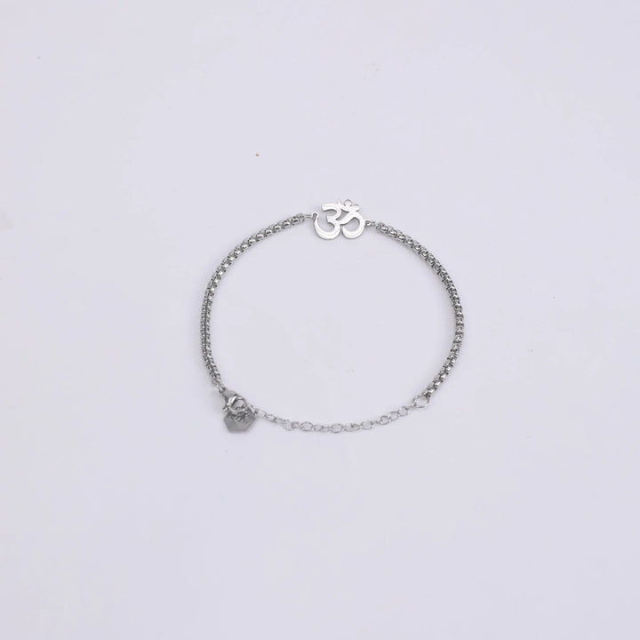 Auspicious "OM" Silver Bracelet - Salty Accessories