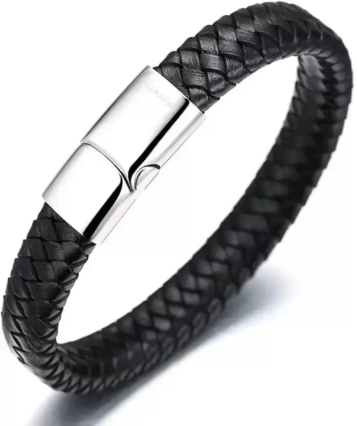Avrum Black Leather Bracelet - Salty Accessories