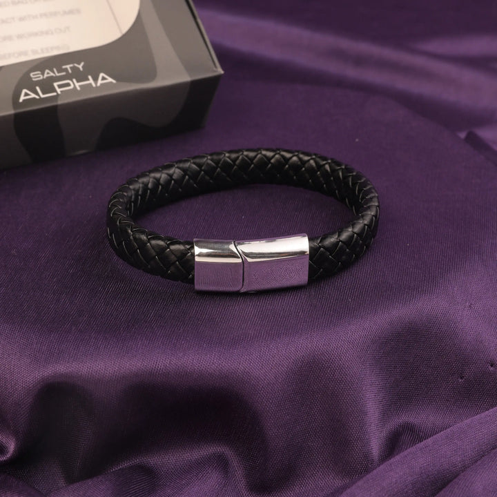 Avrum Black Leather Bracelet - Salty Accessories