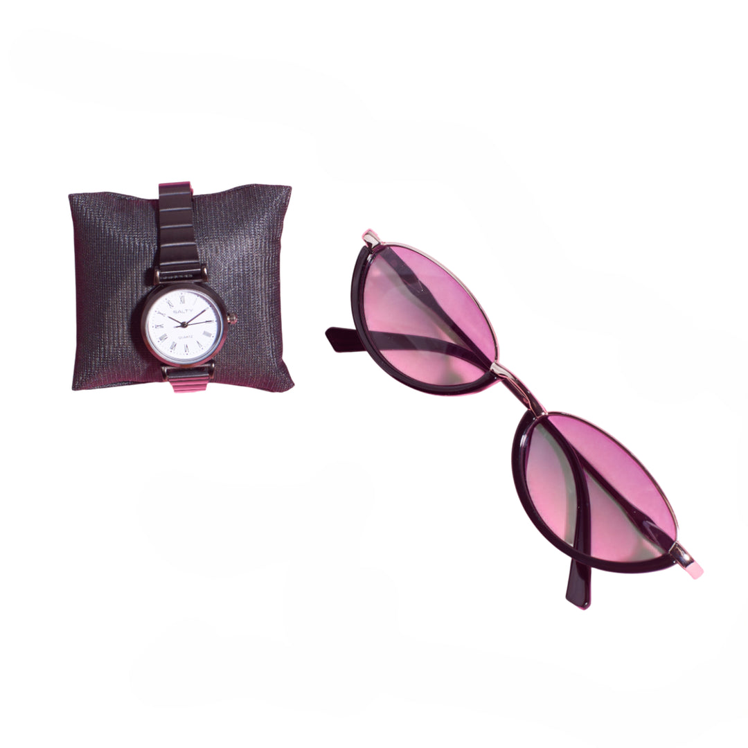 Beverly Hills Classic Cat Eye Sunglasses and Watch Combo