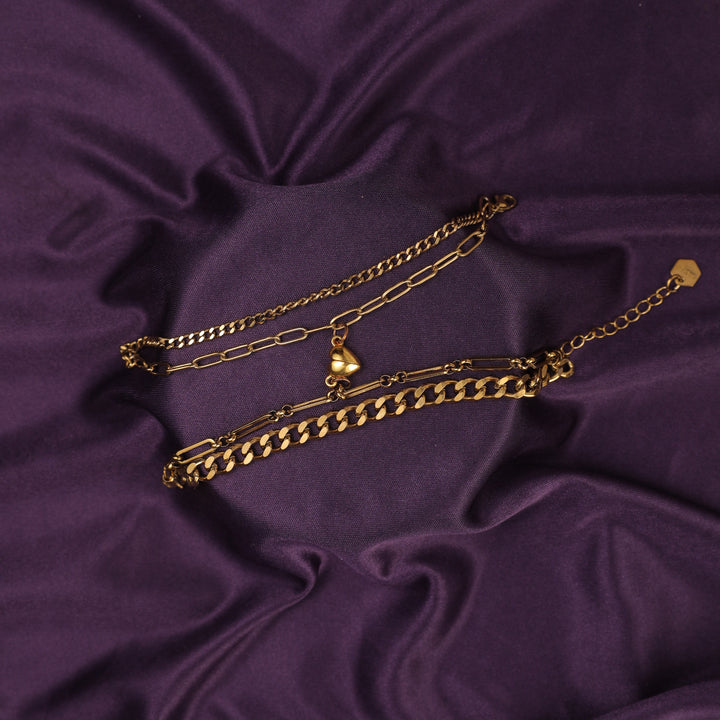 Love Lock Heart Bracelet For couple Pack of 2 - Salty Accessories