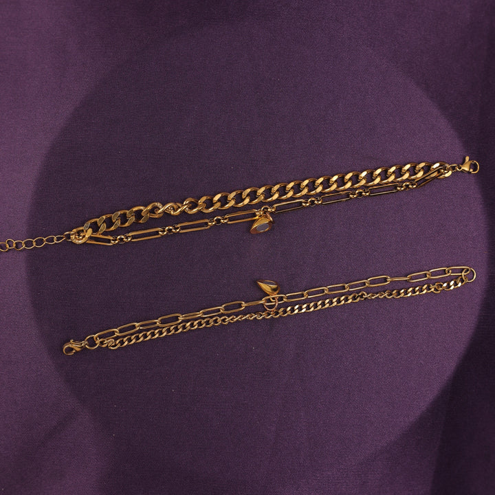 Love Lock Heart Bracelet For couple Pack of 2 - Salty Accessories