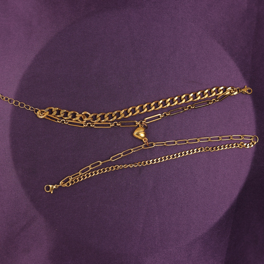 Love Lock Heart Bracelet For couple Pack of 2 - Salty Accessories