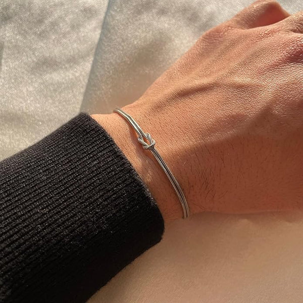 Linked by Love Knot Bracelet - Silver