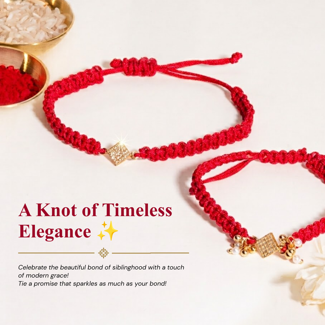 Shubh Bandhan Red &amp; White Rakhi for Bhaiya and Bhabhi