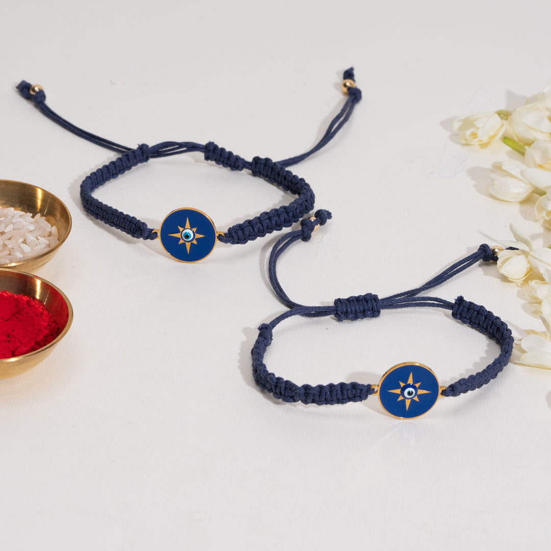 Suraksha Nazar Blue Evil Eye Rakhi for Brother (Set of 2)