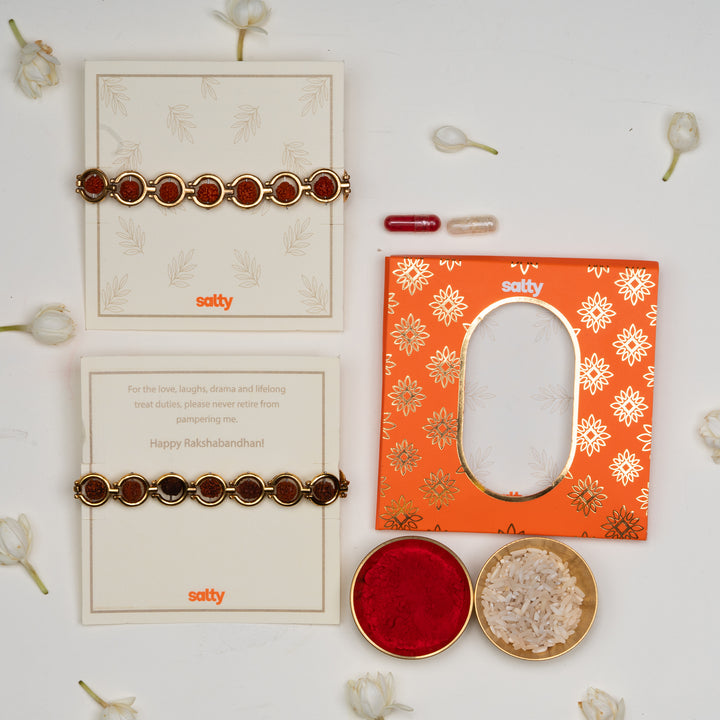 Ethnic Rudra Rakhi for Bhaiya (Set of 2)