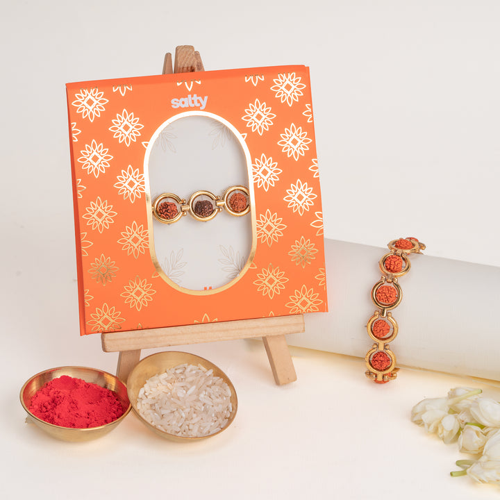 Ethnic Rudra Rakhi for Bhaiya (Set of 2)