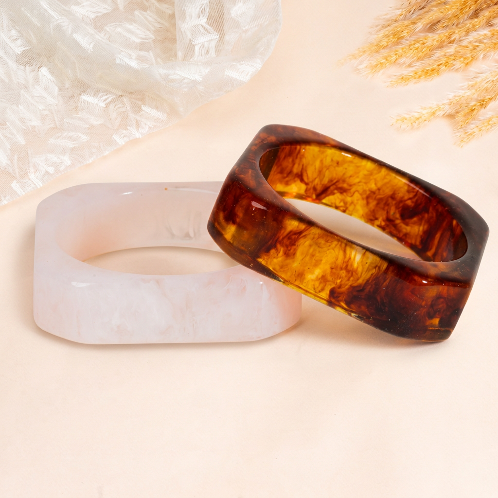 Amber Frost Pack of 2 Bangle Set