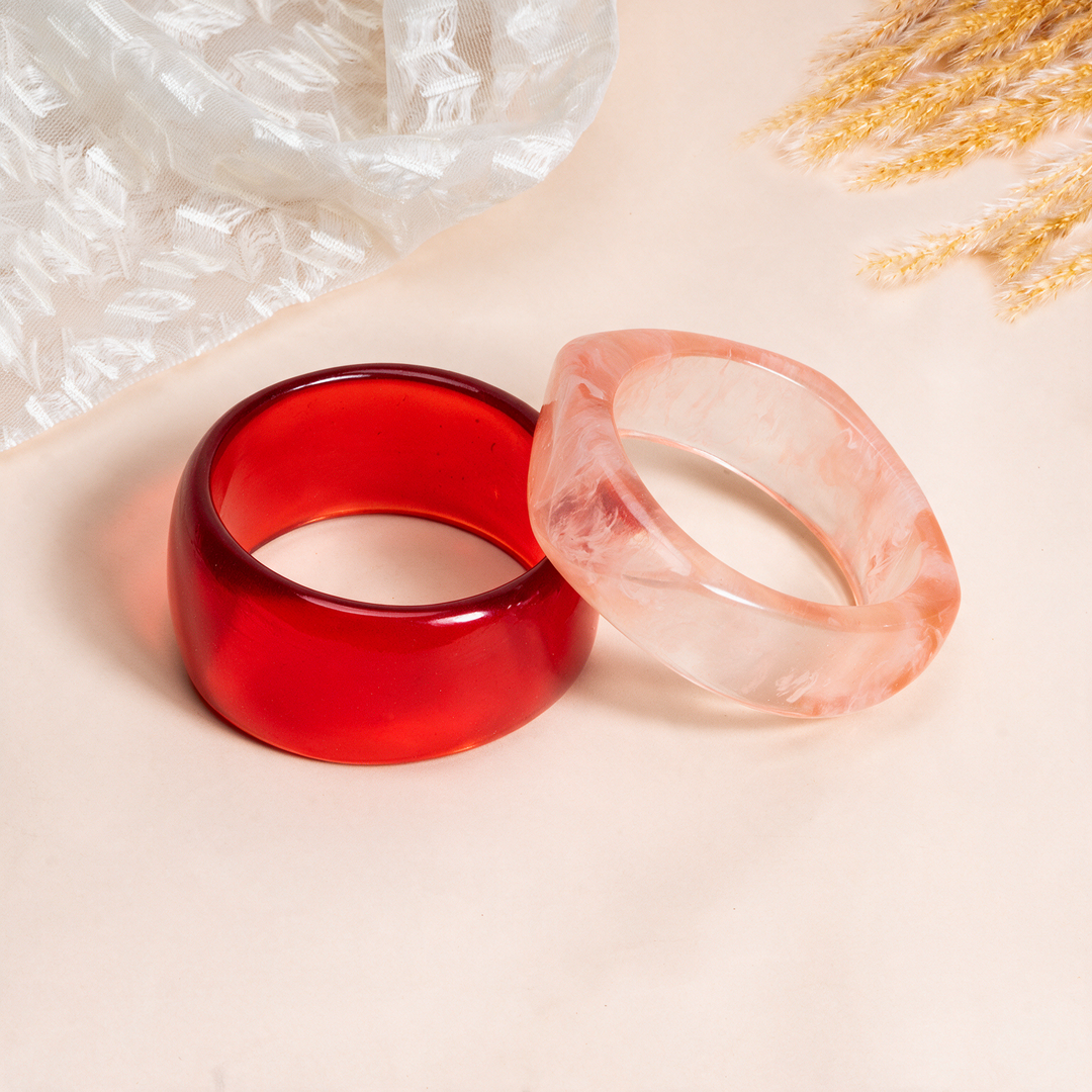 Ruby Blush Pack of 2 Bangle Set